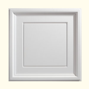 Icon Coffer 2 ft. x 2 ft. PVC Drop-In Ceiling Tile in White (Set of 12)