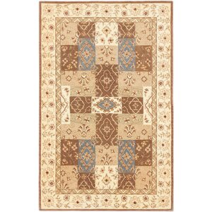 Classic Hand-tufted Brown/Ivory Area Rug