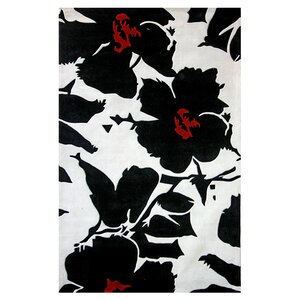 Cine Floral Symphony Black Rug