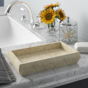 Vanity Trays You Ll Love Wayfair Jolley Marble Deluxe Bathroom Accessory Tray
