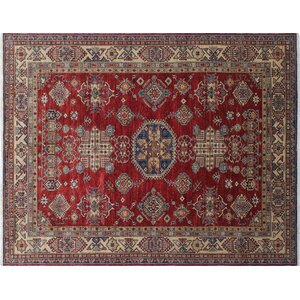 One-of-a-Kind Heron Hand-Knotted Red Area Rug