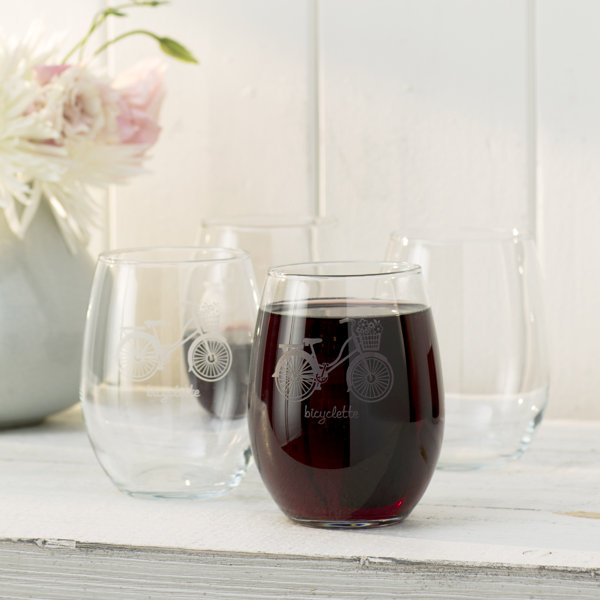 Lark Manor Bicyclette Stemless 21 oz. Wine Glass & Reviews Wayfair