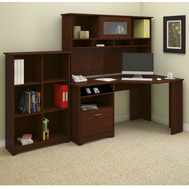Red Barrel Studio Hillsdale Corner Desk with Hutch and Bookcase