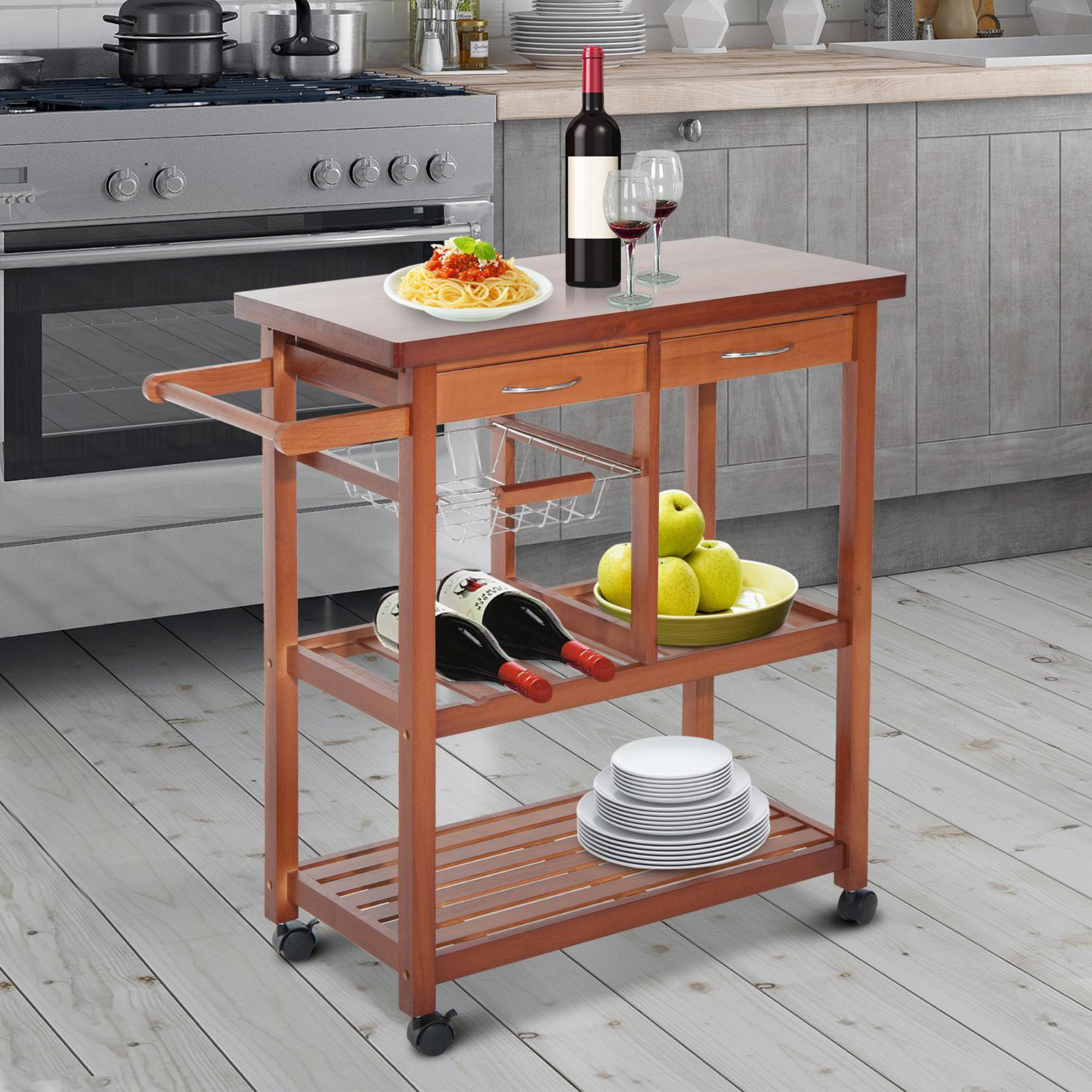 Winston Porter Atlas Wooden Rolling Storage Microwave Kitchen Cart Winston Porter Atlas Wooden Rolling Storage Microwave Kitchen Cart Wayfair