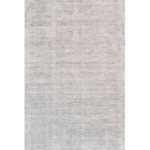 Transitiona Texture Hand Loomed Silk Silver Area Rug