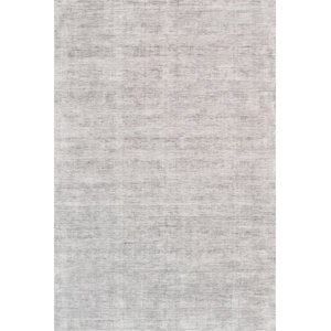 Transitiona Texture Hand Loomed Silk Silver Area Rug