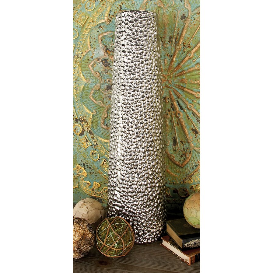 Silver Ceramic Decorative Vase