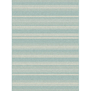 Armstrong Geometric Light Grey/Blue Outdoor Area Rug