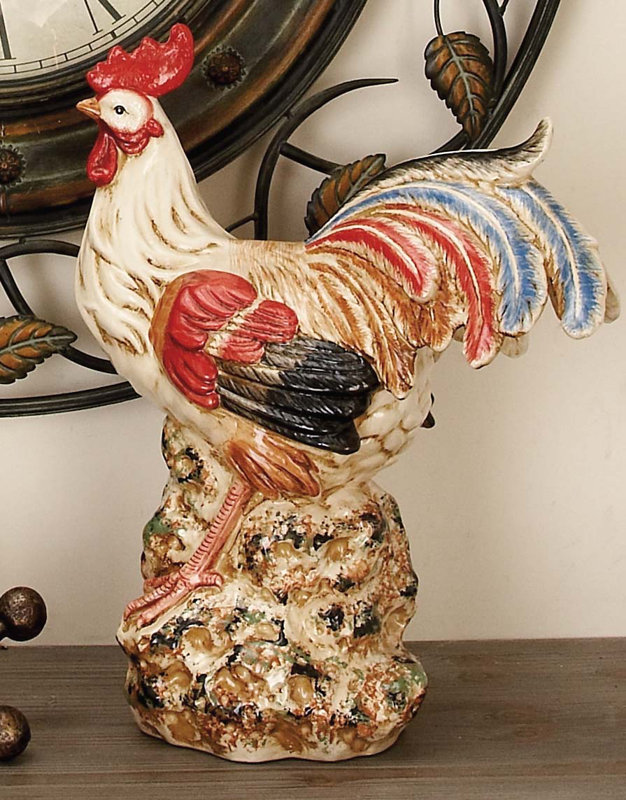 Cole & Grey Ceramic Rooster Sculpture & Reviews Wayfair