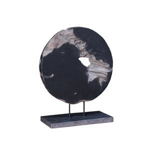 Modern Contemporary Tall Sculpture Art Allmodern Casavant Round Teak Wood Art Weathered Sculpture