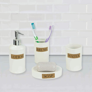 Soap And Toothbrush Holder Set Wayfair Dolomite 4 Piece Bathroom Accessory Set