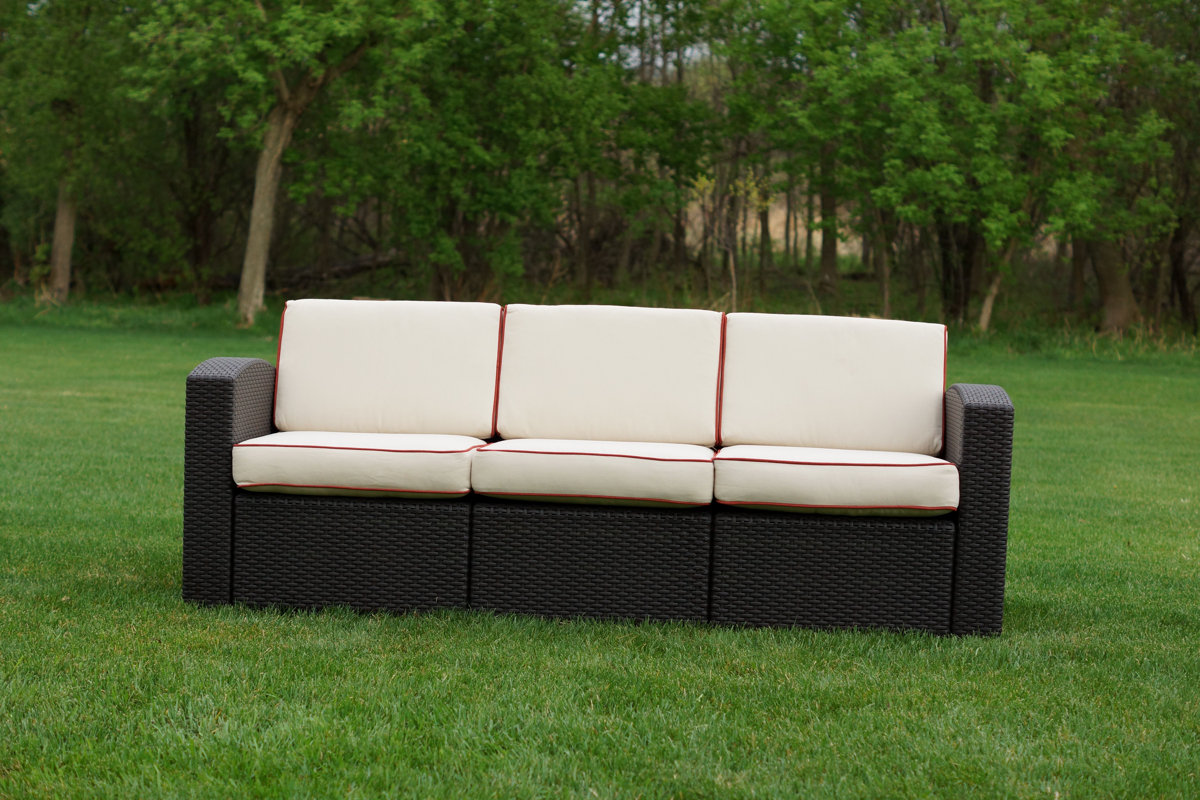 Brayden Studio Loggins Patio Sofa With Cushions Reviews Wayfair Brayden Studio Loggins Patio Sofa With Cushions Reviews Wayfair