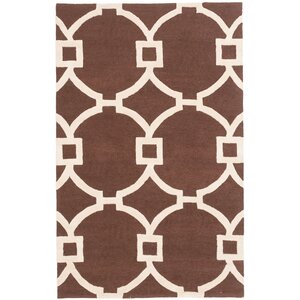 Sherly Hand-Tufted Dark Brown Area Rug