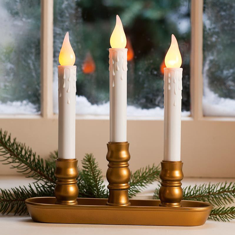 Plow Hearth Battery Operated Triple Window Led Candle Battery Operated Triple Window Led Candle