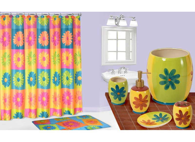 Por Bath Products Crazy Daizy Complete 19 Piece Bathroom Crazy Daizy Complete 19 Piece Bathroom Accessory Set