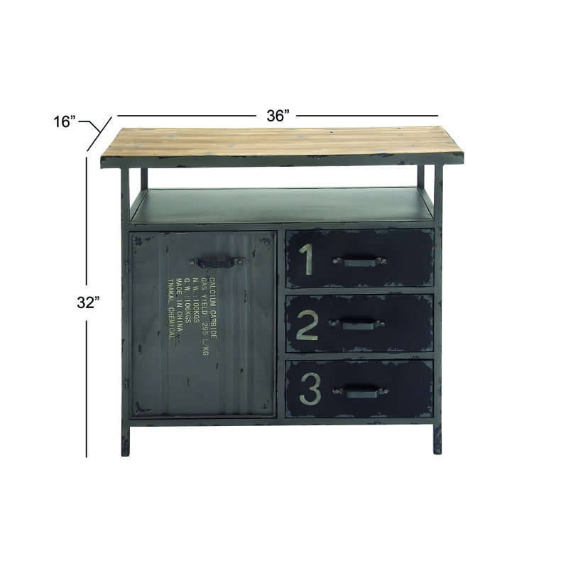 Williston Forge Hartland 1 Door 3 Drawer Metal And Wood Utility Hartland 1 Door 3 Drawer Metal And Wood Utility Accent Cabinet
