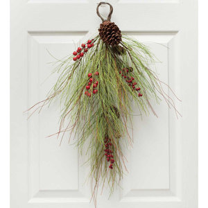 Faux Roanoke Pine and Berry Door Swag
