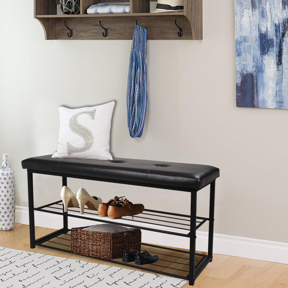 Ebern Designs 8 Pair Shoe Storage Bench Reviews Wayfair
