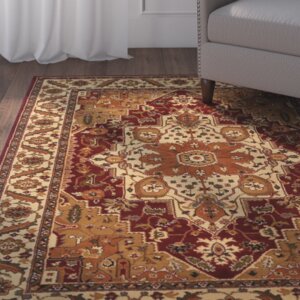 Pierce Beige/Maroon Area Rug