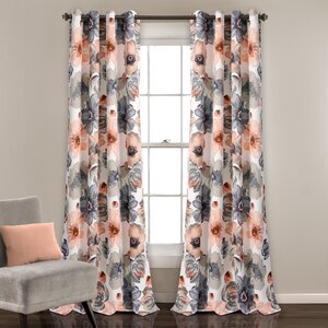 Knox Nature/Floral Room Darkening Thermal Grommet Curtain Panels (Set of 2)