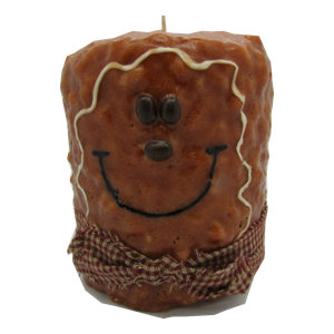 Gingerbread Man Pillar Candle