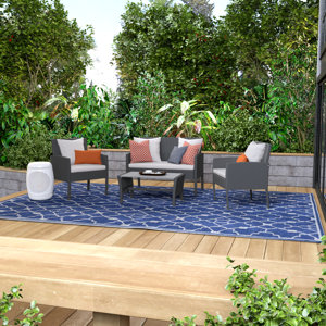 Lachesis 4 Piece Bench Seating Group with Cushion