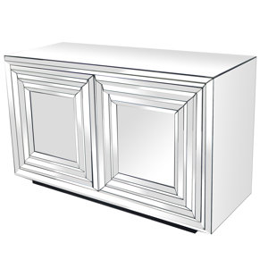 Brogel 2 Door Mirrored Accent cabinet