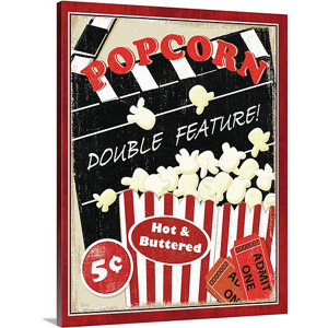 'At the Movies I' by Veronique Charron Vintage Advertisement on Wrap Canvas