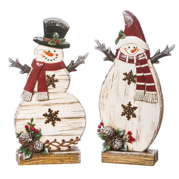 The Holiday Aisle 2 Piece Snowman Table Decor Set Reviews Wayfair