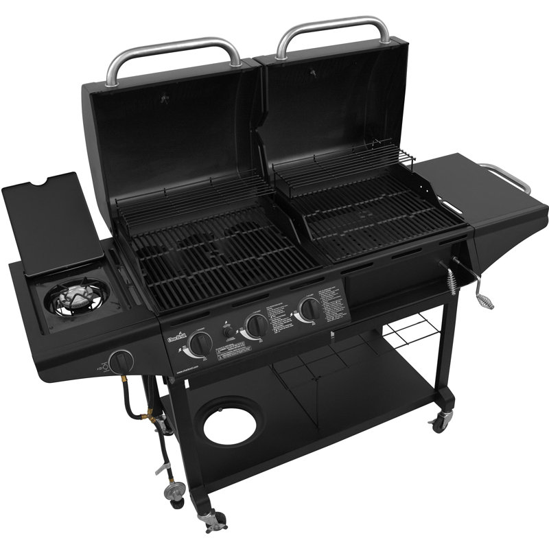 Charbroil 3 Burner Deluxe Gas Charcoal Combo With Side 3 Burner Deluxe Gas Charcoal Combo With Side