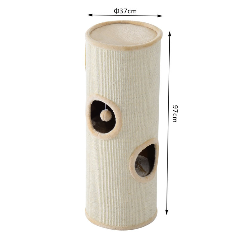 Pawhut 97cm Barrel Cat Tree & Reviews Wayfair.co.uk