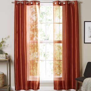 Calumet Solid Semi-Sheer Grommet Single Curtain Panel