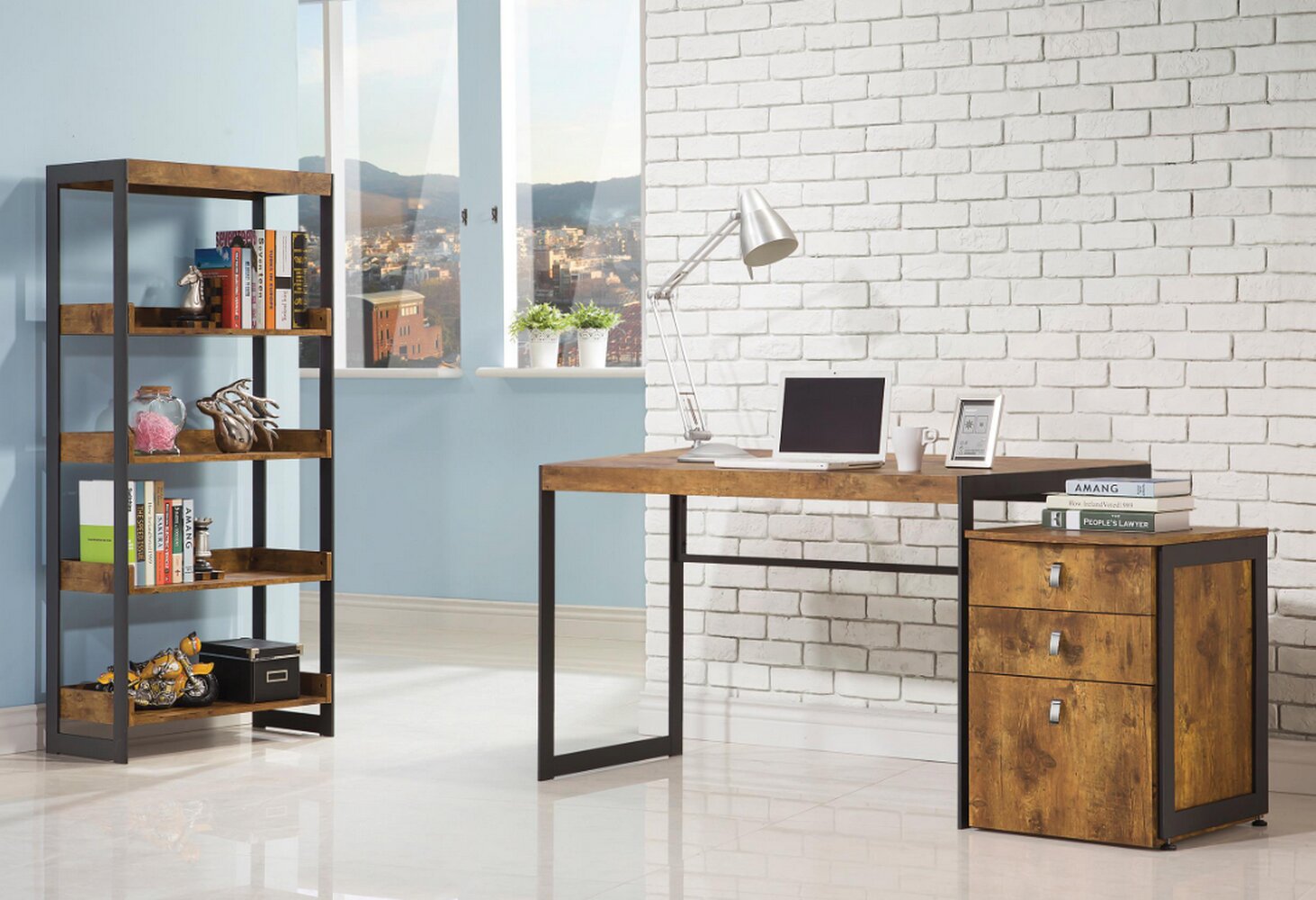 Modern Rustic Interiors Darrel Writing Desk With File Cabinet