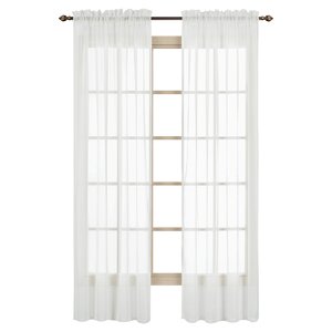 Forrester Waterfall Solid Sheer Rod Pocket Curtain Panels (Set of 2)