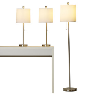 Dawud 3 Piece Table and Floor Lamp Set