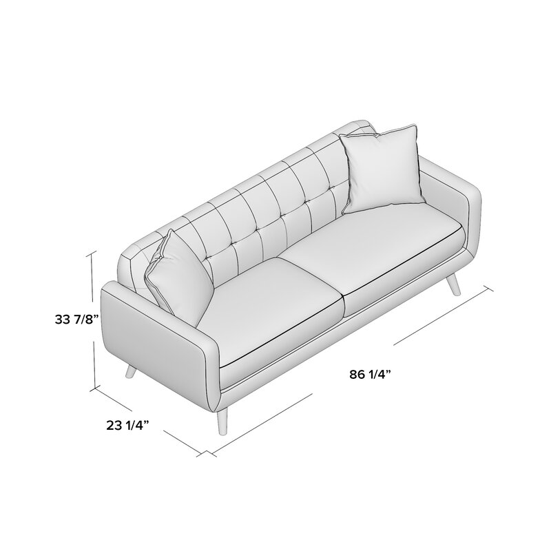 Latitude Run Gaven Mid Century Modern Sofa & Pillow Set & Reviews | Wayfair