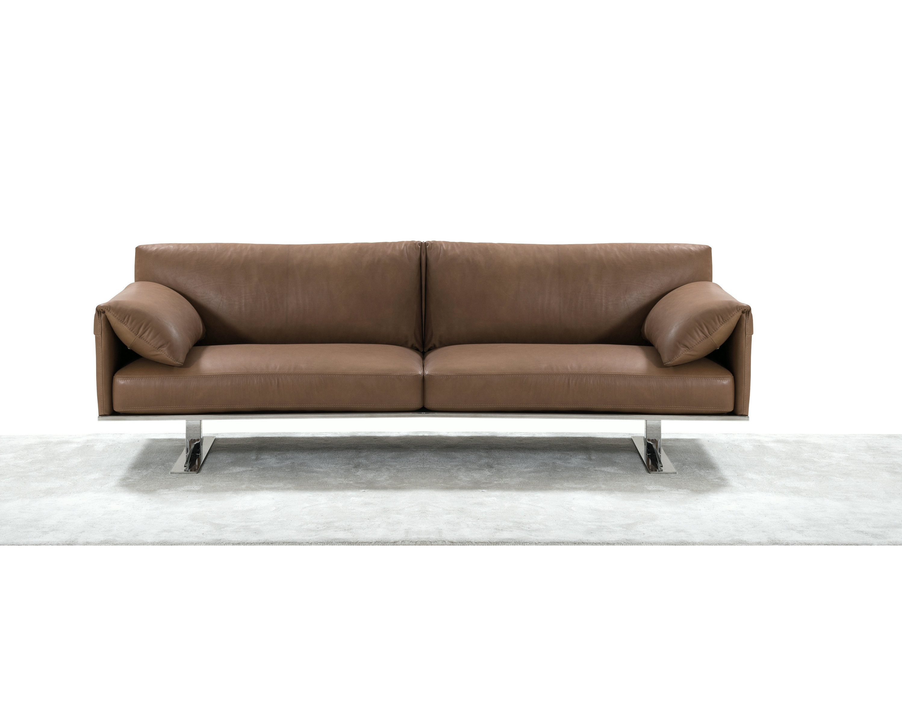 Amazon.com: ESF Modern 100 Brown Italian Leather Sofa Set with Wood ...