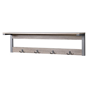 Modern Contemporary Entryway Shelf With Hooks Allmodern Junien 1 Shelf 4 Hook Entryway Wall Mounted Coat Rack