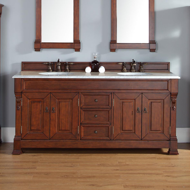 Bathroom Vanity Oak darby home co bedrock 72" double country oak bathroom vanity set Bathroom Vanity Oak darby home co bedrock 72" double country oak bathroom vanity set