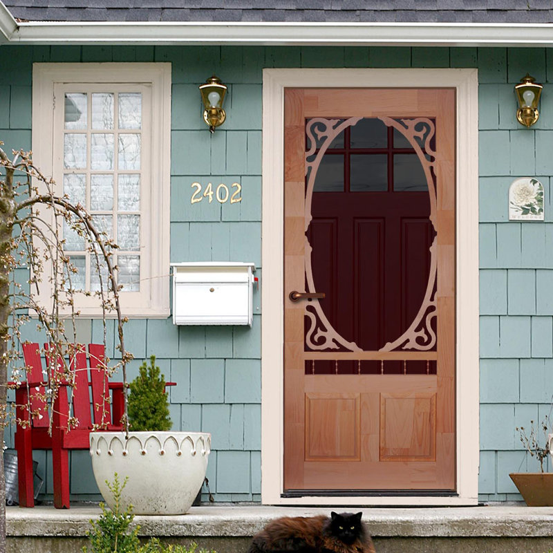 KIBY Clarington Unfinished Wood Slab Screen Door | Wayfair