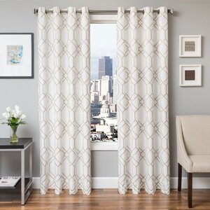 Sierra Geometric Grommet  Single Curtain Panel