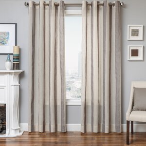 Hamilton Striped Semi Sheer Grommet Single Curtain Panel