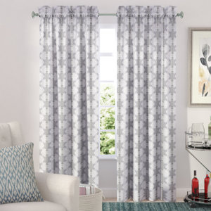 Hatfield Geometric Semi-Sheer Rod Pocket Curtain Panels (Set of 2)