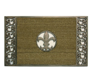 Fleur De Lis Indoor Doormat Wayfair Koko Framed Fleur De Lis Doormat