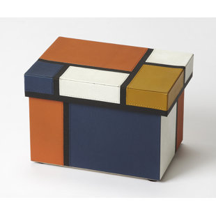 Leather Faux Storage Containers You Ll Love Wayfair Mosaic Leather Storage Box