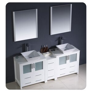 Torino 72 Double Bathroom Vanity with Mirror