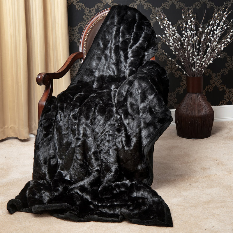 Best Home Fashion, Inc. Faux Fur Lounge Throw Blanket & Reviews Wayfair