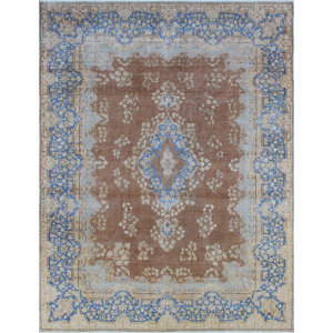 One-of-a-Kind Fine Distressed Arman Hand-Knotted Brown Area Rug