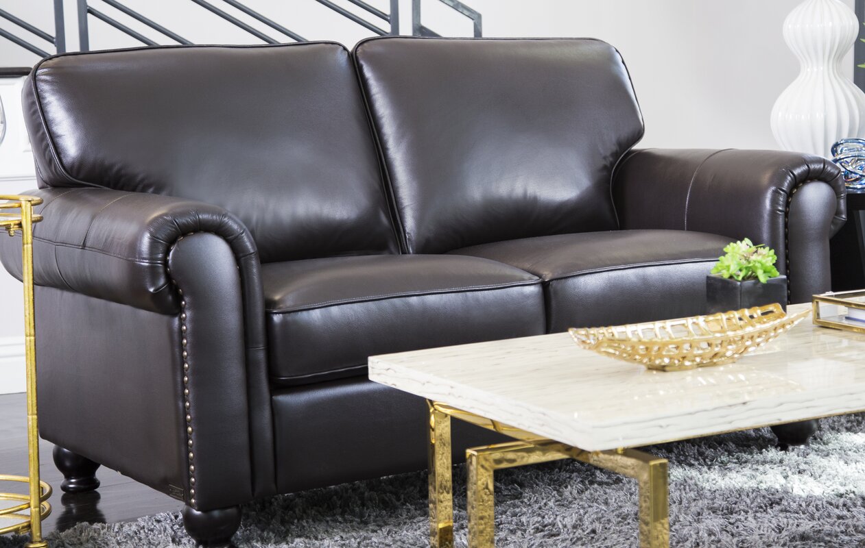 coggins leather sofa and loveat