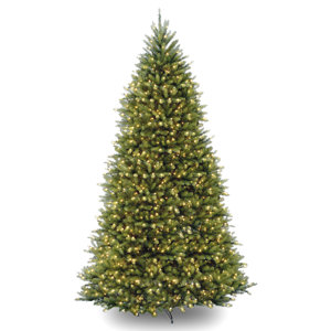 Fir 10' Hinged Green Artificial Christmas Tree with 1200 Clear Lights